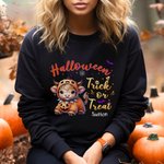 Spersonalizowana bluza dla dorosłych z imieniem dopasowanym do stroju dla mamy i mnie Prezent na Halloween dla rodziny