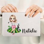 Sac de maquillage de golf personnalisé avec nom Accessoires de golf Cadeau d'anniversaire pour les femmes, les hommes et les amateurs de golf