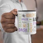 Calabaza Personalizada Nube de Palabras 1-19 Nombres 11oz Taza de Cerámica Regalo de Halloween para la Familia