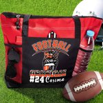 Personalized Multicolour Football Grandma Large Tote Bag with Name and Number Birthday Gift for Sports Lover Grandma