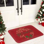 Personlig flerfärgad Wishes Merry Mistletoe-krans Halkfri dörrmatta med efternamn Jul Heminredning Present till familjen