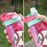 Gepersonaliseerde basketbal Softbal Baseball 16oz waterfles Tumbler met naam verjaardag Game Day Gift voor kinderen