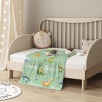 Personalised Dinosaur Themed Soft Throw Blanket with Name Birthday Baby Shower Back To School Gift for Boys Girls