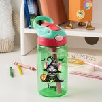 Personalized Cute Pumpkin Animal 16oz Water Bottle Name with Straw and Spill-Proof Lid Birthday Halloween Gift for Boys Girls