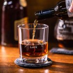 Gepersonaliseerde 1 - 6 Pet Ears Design Bourbon Whiskeyglazen met Laser Gegraveerde Naam Verjaardag Vaderdag Geschenk voor Opa Papa Whiskey Liefhebber