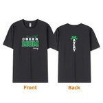 Personalized Glitter Bow Proud Cheer Mom 100% Cotton Short Sleeve T-shirt with Name Breathable Multicolour Available Game Day Gift for Mom