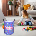Personalized Cute Rabbit Dinosaur Flower Large Waterproof Laundry Storage Basket with Handle Birthday Children's Day Gift for Boys Girls