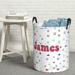Personalized Cute Rabbit Dinosaur Flower Large Waterproof Laundry Storage Basket with Handle Birthday Children's Day Gift for Boys Girls