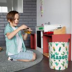 Personalized Cute Rabbit Dinosaur Flower Large Waterproof Laundry Storage Basket with Handle Birthday Children's Day Gift for Boys Girls
