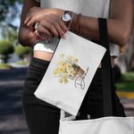 Personligt Födelseblomma Korg Namn Makeupväska med handledsrem Födelsedag Jubileum Present till kvinnor