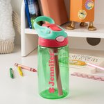 Botella de Agua Trébol de Cuatro Hojas Personalizada con Nombre Día de San Patricio Regalo de Vuelta al Cole para Niño