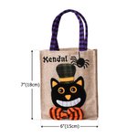 Personalized Halloween Pumpkin Skull Witch Burlap Sweets Tote Bag with Name Happy Halloween Gift for Kids