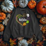 Gepersonaliseerd Halloween Spoken Familie Hart Design T-shirt Sweatshirt Hoodie met 1-13 Naam Halloween Cadeau voor Mamma Oma