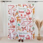 Gepersonaliseerde Kerstman Rendier Sneeuwpop Kerstdeken met Naam Huisdecoratie Kerstcadeau voor Kind Familie Vriend