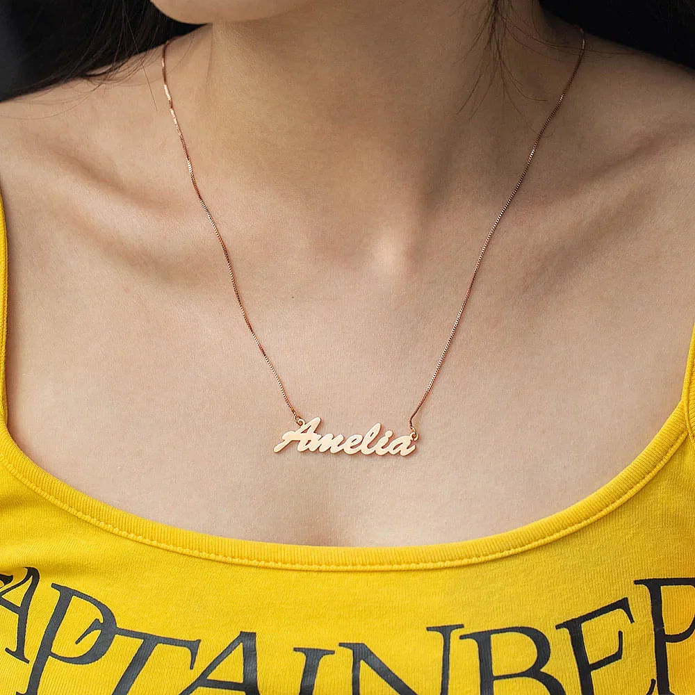 Personalisierte Zierliche Namenskette mit 7 Schriftarten Minimalistische Halskette mit Buchstaben Geburtstag Jahrestag Geschenk für Damen