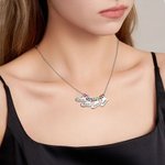 Collana con ciondolo a forma di calza natalizia personalizzata con nome inciso e pietra di nascita Regalo di Natale e compleanno per le donne