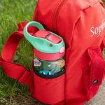Personalised Colourful Cartoon Photo Name 16oz Kid's Water Bottle with Silicone Straw and Handle Birthday Back to School Gift for Boys Girls