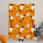 Gepersonaliseerd spook vleermuis pompoen ontwerp Zachte deken met naam Halloween Home Decor Gift voor kinderen