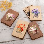 Personalisierte Geburt Blume Blumenstrauß Korb hölzerne magnetische Nadel-Box mit Namen Geburtstag Jahrestag Geschenk für Nähen Liebhaber 5