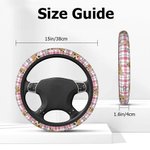 Personnalisé Multicolore Plaid 1-3 Dog Cat Portrait Anti-slip Elastic Steering Wheel Cover with Name Birthday Gift for Pet Lovers