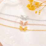 Bracelet Orné de Pendentif Papillon Personnalisé avec Pierre de Naissance Délicate Cadeau Anniversaire Noël pour Femme