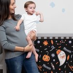 Gepersonaliseerd spook vleermuis pompoen ontwerp Zachte deken met naam Halloween Home Decor Gift voor kinderen