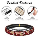 Personnalisé Multicolore Plaid 1-3 Dog Cat Portrait Anti-slip Elastic Steering Wheel Cover with Name Birthday Gift for Pet Lovers