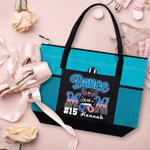 Personalized Multicolour Dance Mom Stylish Durable Tote Bag with Name and Number Birthday Gift for Dance  Lovers Mother