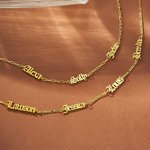 Personalised Minimalist Gothic Old English Nameplate Necklace Family Jewellery Birthday Halloween Gift for Women