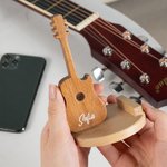 Etui de rangement pour médiator de guitare en bois rétro personnalisé avec nom gravé Cadeau d'anniversaire pour les joueurs de guitare et les amoureux