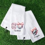 Personalized Go Disco Bow Baseball Football Basketball Quick Dry 100% Cotton Waffle Sport Towel with Hanging Loop Gift for Women Sport Lovers