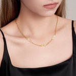 Personalised Minimalist Gothic Old English Nameplate Necklace Family Jewellery Birthday Halloween Gift for Women