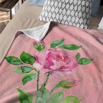 Personalised Birth Flower Soft Throw Blanket with Name Birthday Bachelorette Party Gift for Women
