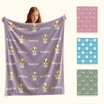 Personalized Cute Cartoon Dinosaur Fantasy Unicorn Ballet Girl Vehicle Soft Throw Blanket with Name Baby Shower Birthday Gift for Boys Girls