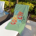 Gepersonaliseerde kleurrijke neef Crew sneldrogende oversized strandhanddoek met naam Summer Travel Essential geschenk voor familie kinderen
