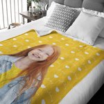Personalisierte Herz Pattren Name Wort Wolke Foto weichen Wurf Decke Baby Dusche Geburtstag Geschenk für Jungen Mädchen