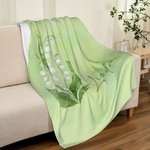 Personalised Birth Flower Soft Throw Blanket with Name Birthday Bachelorette Party Gift for Women