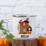 Personalizada Bruja Fantasma Caricatura Personaje Esmalte Taza Halloween Regalo para Niños Niñas