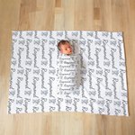 Personalised Blue Elephant Name Newborn Swaddle Blanket Hat Headband Set Baby Shower Photography Gift for Baby Boy