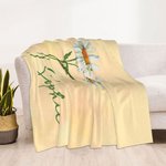 Personalised Birth Flower Soft Throw Blanket with Name Birthday Bachelorette Party Gift for Women
