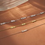 Personalised Minimalist Gothic Old English Nameplate Necklace Family Jewellery Birthday Halloween Gift for Women