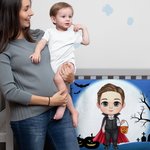 Spersonalizowany koc z imieniem Diabeł Wampir Czarownica Postać z kreskówki Miękki koc z imieniem Wystrój domu Impreza Halloween Prezent dla dzieci