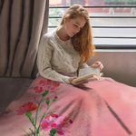 Personalised Birth Flower Soft Throw Blanket with Name Birthday Bachelorette Party Gift for Women