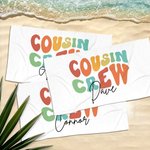 Gepersonaliseerde kleurrijke neef Crew sneldrogende oversized strandhanddoek met naam Summer Travel Essential geschenk voor familie kinderen