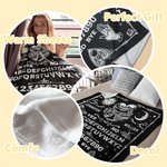 Spersonalizowany koc z imieniem i nazwiskiem Sun Moon Hugging Skeleton Ouija Board Gothic Home Decor Halloween Wedding Gift for Couple Ouija Lovers
