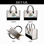 Personalized Cute Cartoon Floral Sloth Canvas Large Tote Bag with Name and Waterproof Liner Birthday Gift for Women Sloth Lovers