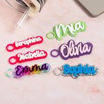 Personalised Multicolour Glitter Raised Letter Tumbler Name Plate Tag Accessories for Stanley Cup Birthday Gift for Women Sports Lovers