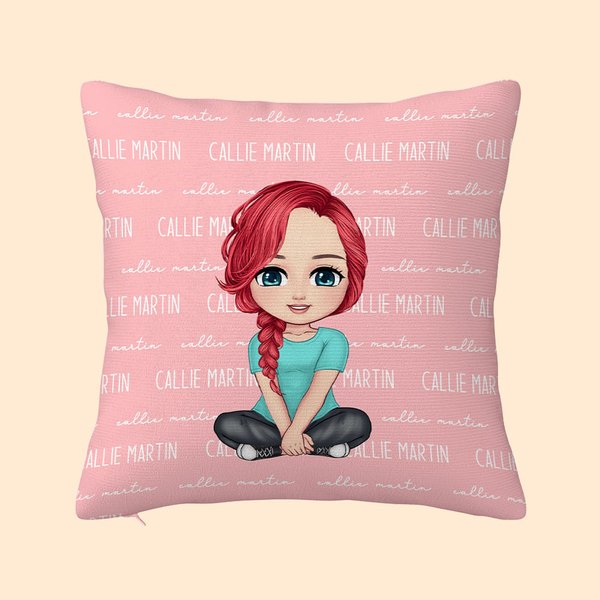 Housse de Coussin Multicolore Personnalisée avec Nom Dessin de Personnage Décoration de Canapé Cadeau de Noël Anniversaire pour Garçons Filles