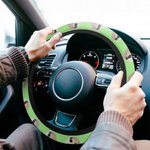 Personalized Funny Multicolour Dog Cat Face Photo Anti-slip Elastic Steering Wheel Cover Birthday Gift for Family Friend