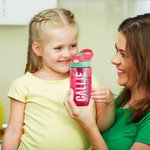 Personalised Colourful Name Water Bottle with Silicone Straw and Handle Travel Birthday Gift for Kids